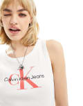 [Calvin Klein Jeans] Calvin Klein Jeans Archival monologo rib tank in white 54-58 Bright White