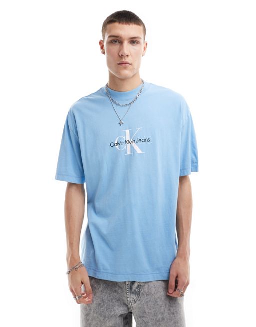 Calvin Klein Blau - Archival - T-shirt blu con logo a monogramma