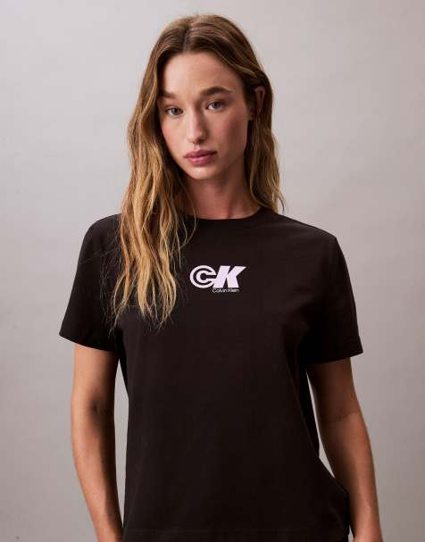 Calvin Klein Jeans archive ck logo t-shirt in black - view 1