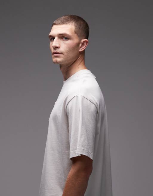 Calvin Klein Jeans archive logo t-shirt in off white, 4 of 5