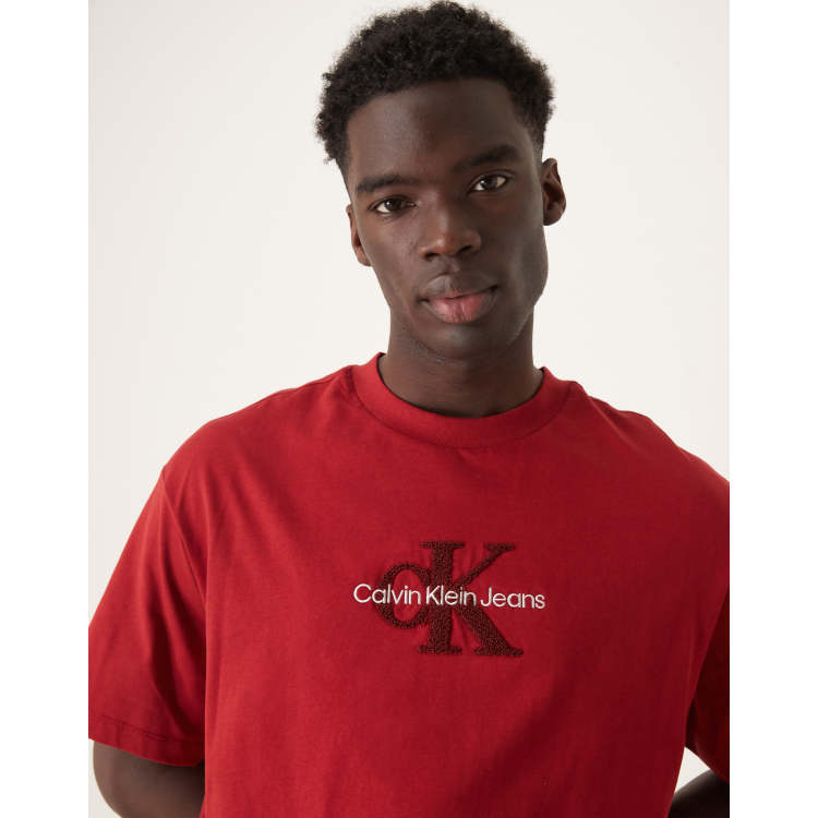 Discount calvin klein black and red t shirt Top Sellers
