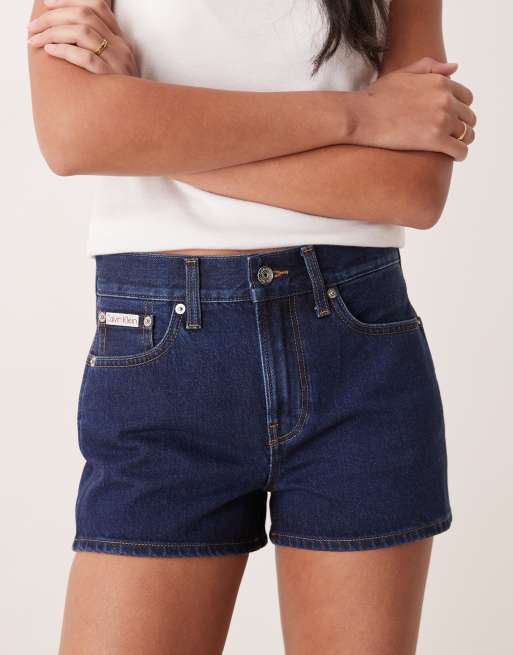 Calvin Klein Jeans - Archive - Minishorts vaqueros con lavado azul oscuro, 2 de 5