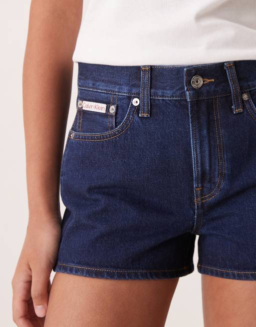 Calvin Klein Jeans - Archive - Minishorts vaqueros con lavado azul oscuro, 5 de 5