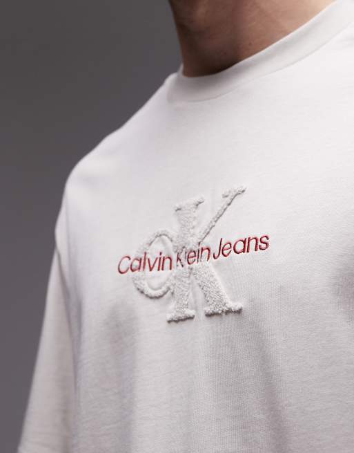 Calvin Klein Jeans - Archive - T-shirt met logo in gebroken wit, 5 van 5