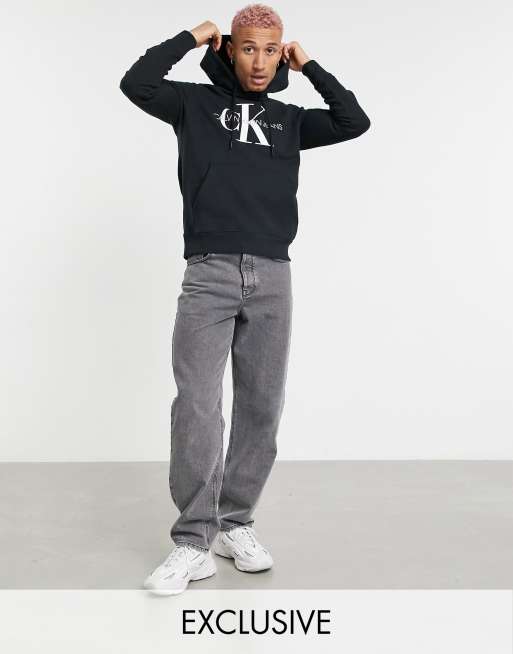 Calvin Klein Jeans Sweatshirt with Flocked Logo, ASOS