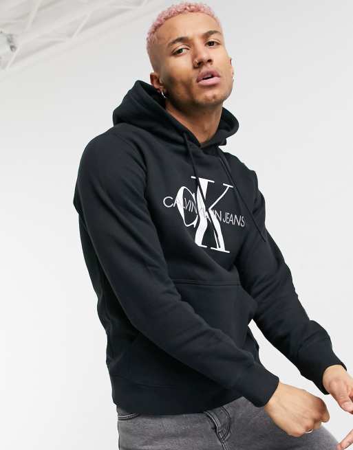 Calvin Klein Jeans ASOS exclusive iconic monogram hoodie in black | ASOS