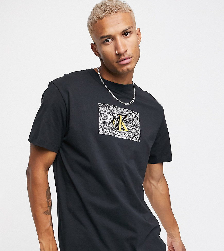 Calvin Klein Jeans ASOS exclusive oversized t-shirt with small white noise logo in black