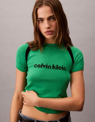 Calvin Klein Jeans Est.1978 Athletic Knit Top In Green