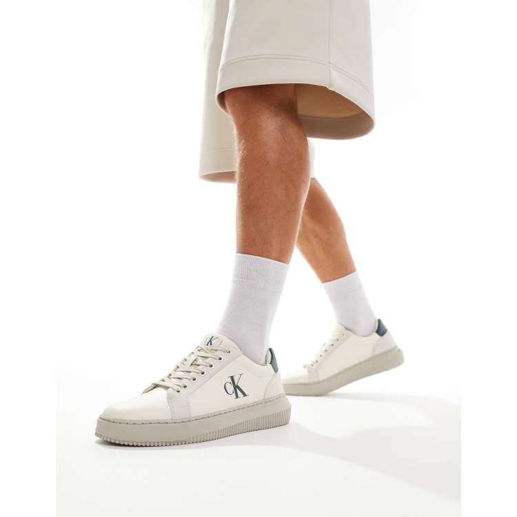 Calvin Klein Jeans Authentic Cupsole Sneaker in WollweiBmit dicker Sohle ASOS