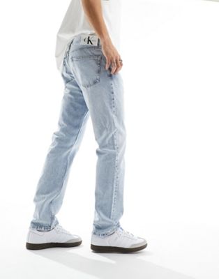 Calvin Klein Jeans authentic straight jeans in light wash - ASOS Price Checker