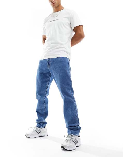 Calvin Klein Jeans authentic straight jeans in mid wash - view 1