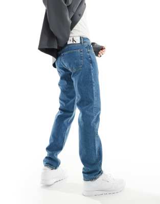 Calvin Klein Jeans Calvin Klein Jeans authentic straight leg jeans in mid wash-Blue