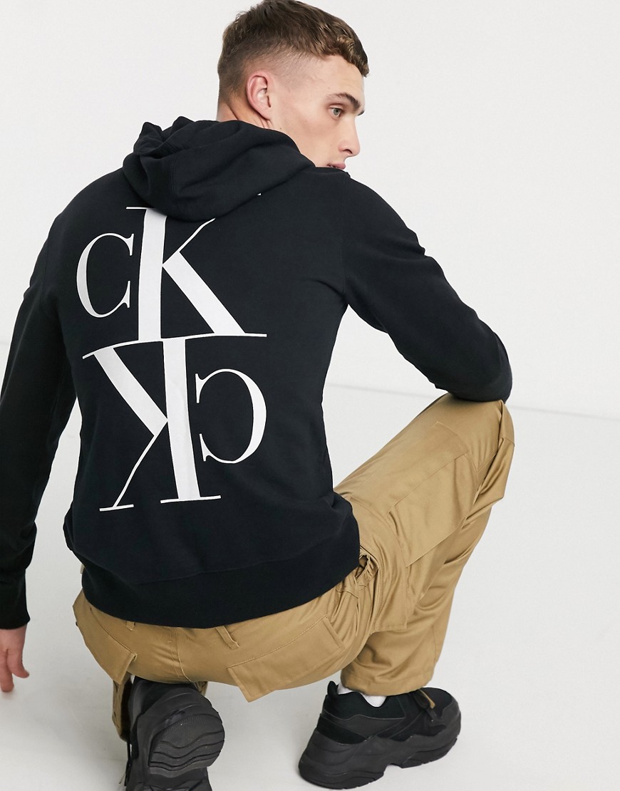 Calvin Klein Jeans back - Hoodie met gespiegeld monogram in zwart