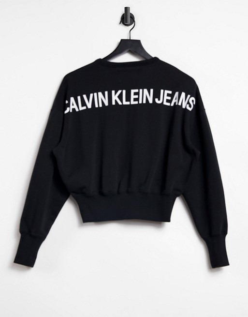 Calvin Klein Jeans back logo sweatshirt in black