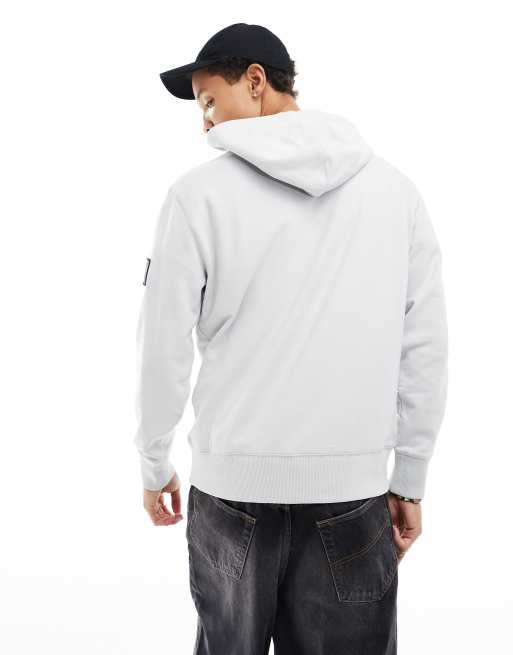 Calvin Klein Jeans badge hoodie in grey, 2 of 4