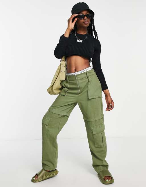 Calvin klein pants and deals crop top