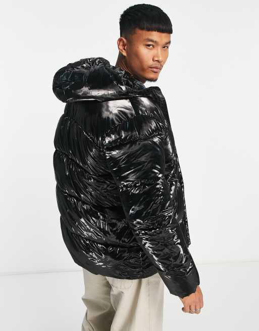 Calvin klein patent store puffer jacket