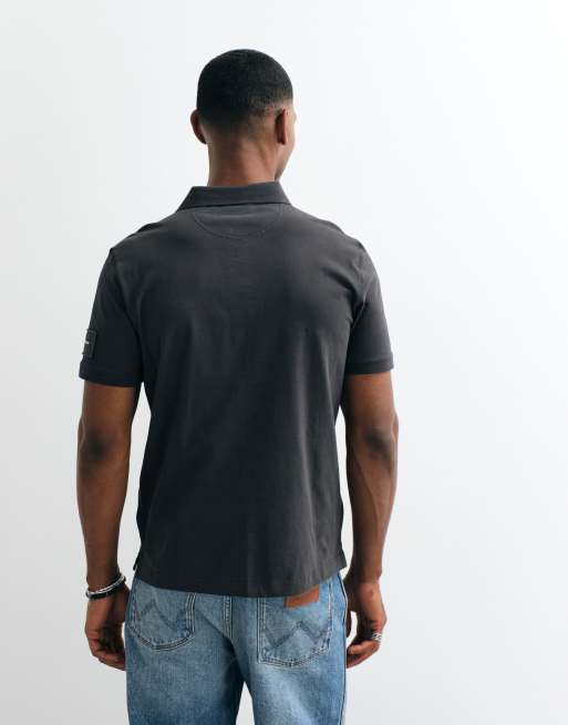 Calvin Klein Jeans badge polo shirt in black, 5 of 5