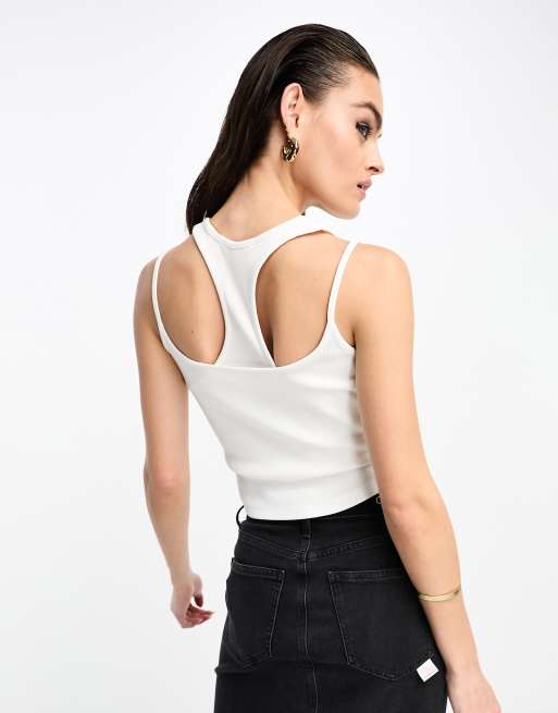 Calvin Klein Jeans LABEL TANK - Top - bright white/white 