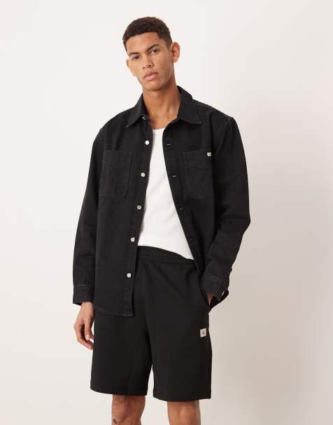 Calvin Klein Jeans badge terry shorts in black
