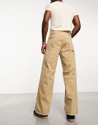 Calvin Klein Jeans baggy jeans in beige - exclusive to ASOS