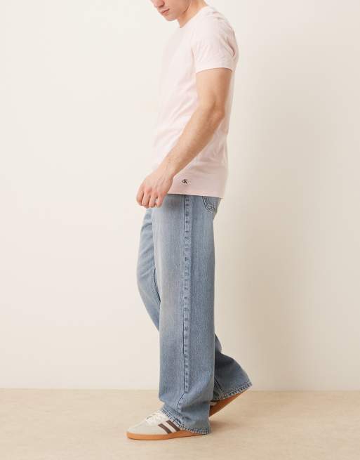 Calvin Klein Jeans baggy jeans in mid wash blue, 3 of 5