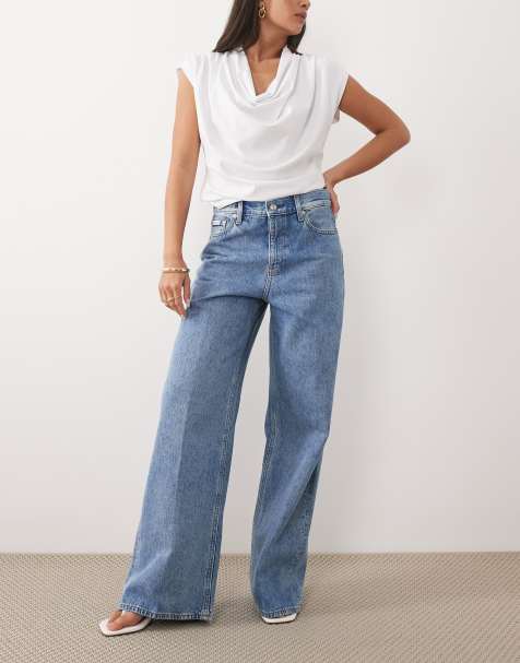 Calvin Klein Jeans - Baggy jeans met lage taille in zwart - view 1