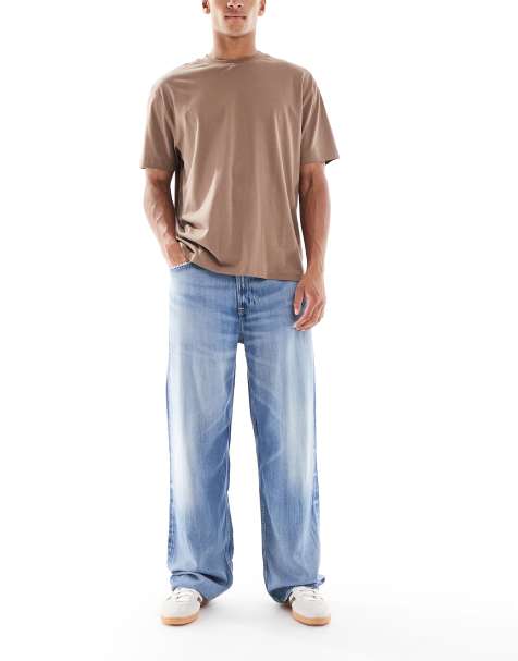 Calvin Klein Jeans - Baggy jeans van tencel met wassing in middenblauw - view 1