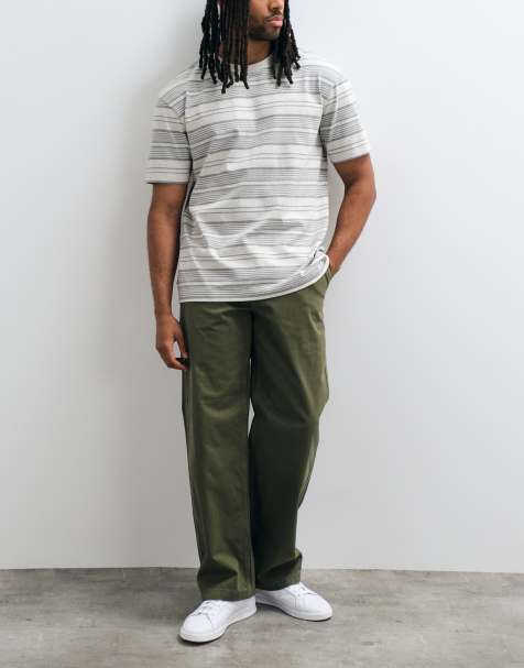Calvin Klein Jeans baggy utility cotton twill chinos in khaki - view 1