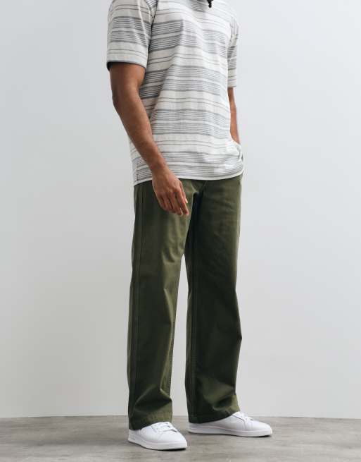 Calvin Klein Jeans baggy utility cotton twill chinos in khaki, 2 of 5
