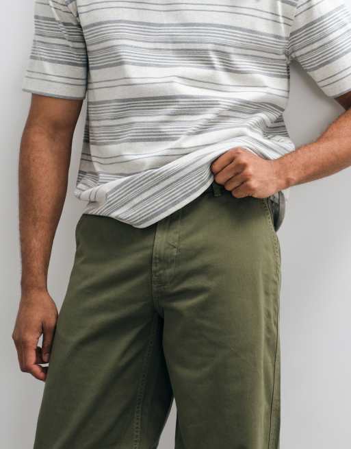 Calvin Klein Jeans baggy utility cotton twill chinos in khaki, 3 of 5