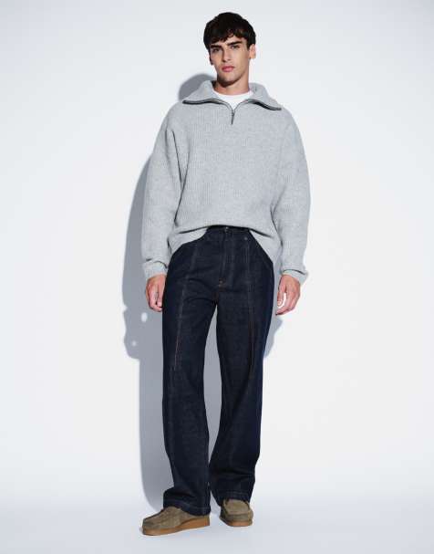 Calvin Klein Jeans baggy utility jeans with seam detail co-ord in indigo blue - view 1