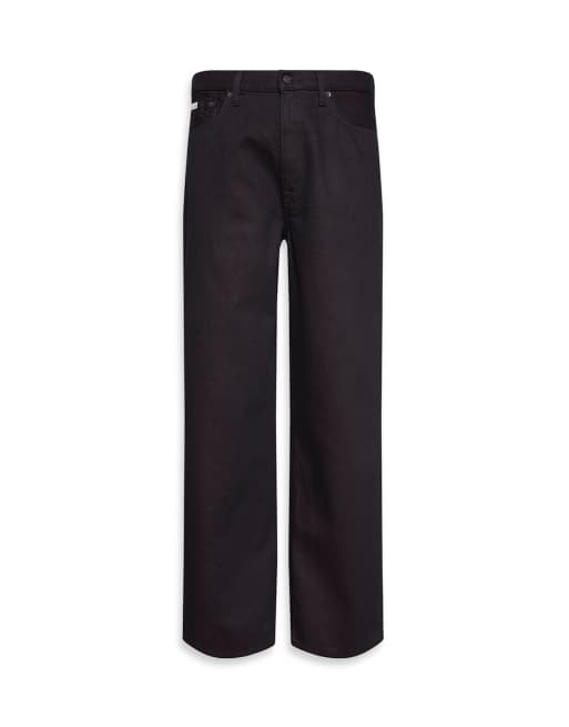 Calvin Klein Jeans baggy wide leg jeans in burgundy, 5 of 5