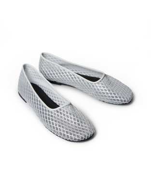 Calvin Klein Jeans - Ballerinas aus Netzstoff in Silber