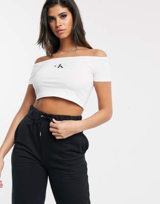 asos white bardot top