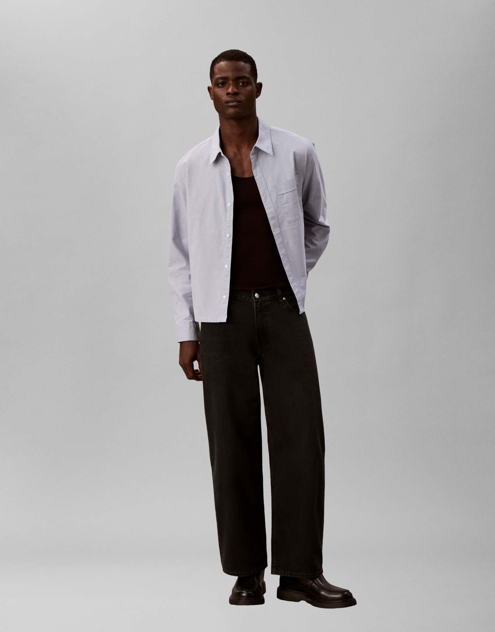 Джинсы-бочонки Calvin Klein Jeans черного цвета