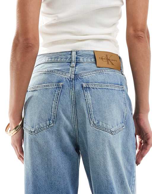 Calvin Klein Jeans barrel jeans in mid blue wash, 4 of 5