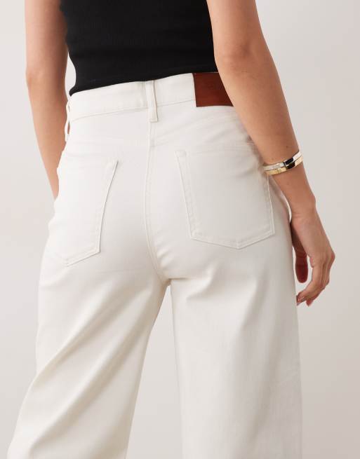 Calvin Klein Jeans – Barrel-Jeans in Wollweiß mit Cropped-Schnitt, 4 von 5