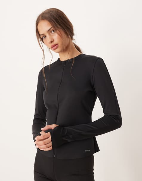 Calvin Klein Jeans baselayer long sleeve top in black - view 1