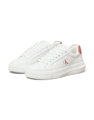 Calvin Klein Jeans - Baskets en cuir - Blanc éclatant et aragon-Multicolore