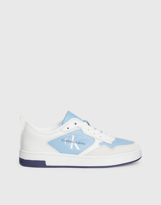 Calvin Klein Jeans - Baskets en cuir - Bleu crépuscule, blanc éclatant et paon