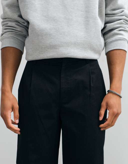 Calvin Klein Jeans – Baumwollhose in Schwarz mit Bundfalten, 2 von 5