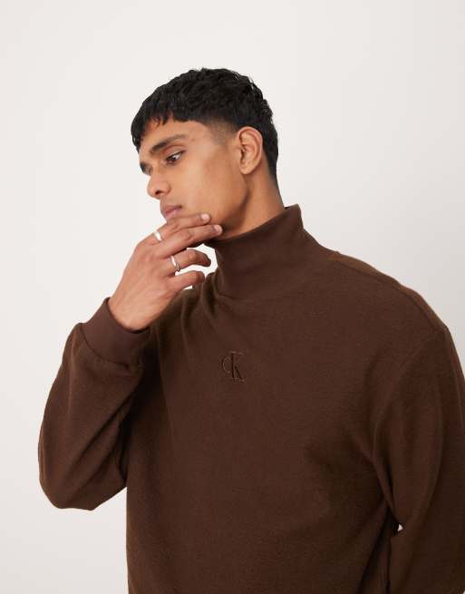 Calvin Klein Jeans - Behaaglijke coltrui in bruin, exclusief bij ASOS