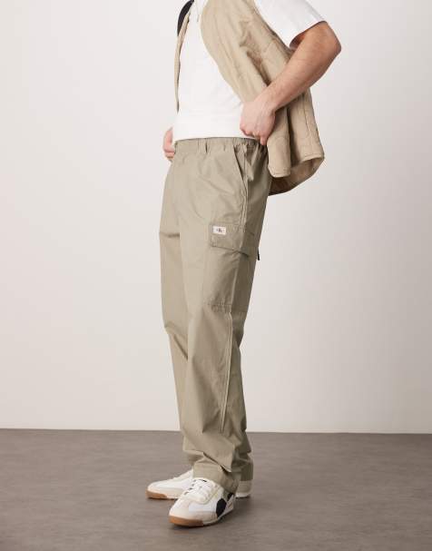 Calvin Klein Jeans – Beige cargobyxor i poplin - view 1