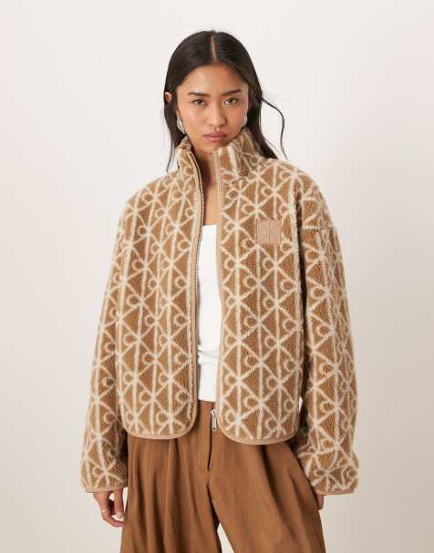 Calvin Klein Jeans - Beige jakke i sherpa-fleece med monogram-design - view 1