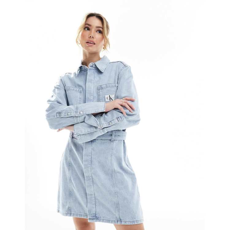 Calvin klein denim shirt dress hotsell