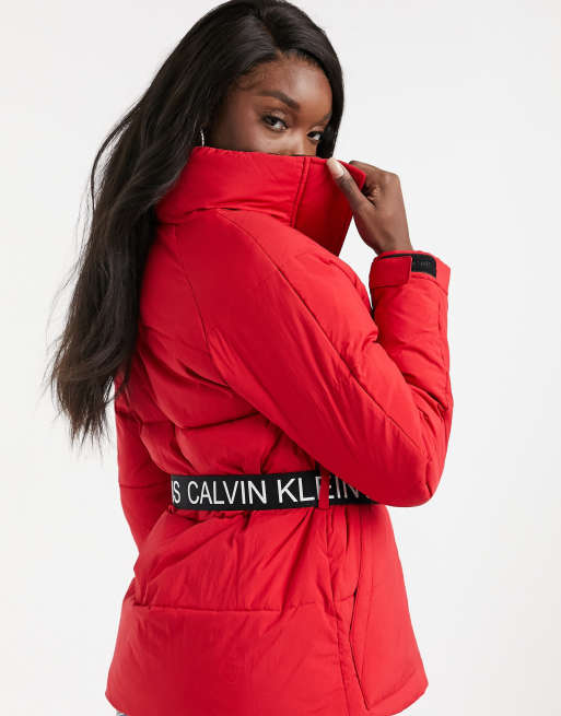 Calvin klein shop women's red jacket