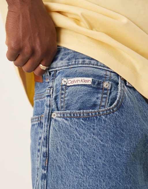 Calvin Klein Jeans - Bermuda style années 90 - Bleu moyen délavé, 5 de 5
