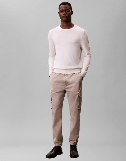 Calvin Klein Jeans – Beżowe bojówki o obcisłym kroju, 2 z 5