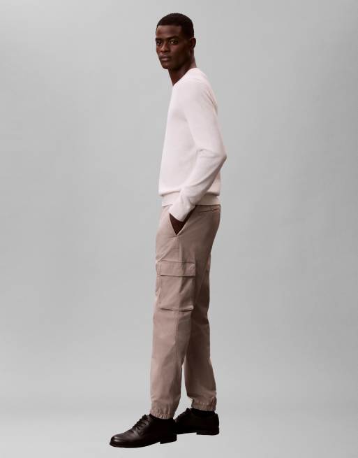 Calvin Klein Jeans – Beżowe bojówki o obcisłym kroju, 3 z 5